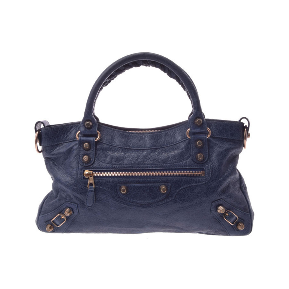 Balenciaga Giant First Blue Lambskin Bag Studs Strap